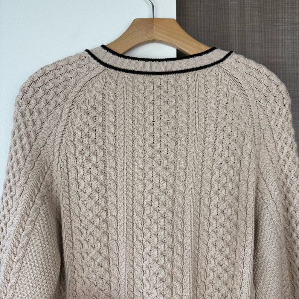 J. Crew Tan Cropped Cable Knit Sweater Lady Jacket Cardigan - Picture 9 of 13